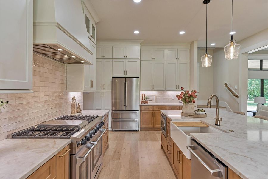 A chef's delight, whether you're cooking for two or hosting the whole family. Full-size counter-depth Thor refrigerator, floor-to-ceiling cabinetry for serious storage, and a layout that keeps everything within reach — no cramped galley kitchen here. High-end function, made for however you live. A chef's delight, whether you're cooking for two or hosting the whole family. Full-size counter-depth Thor refrigerator, floor-to-ceiling cabinetry for serious storage, and a layout that keeps everything within reach — no cramped galley kitchen here. High-end function, made for however you live.