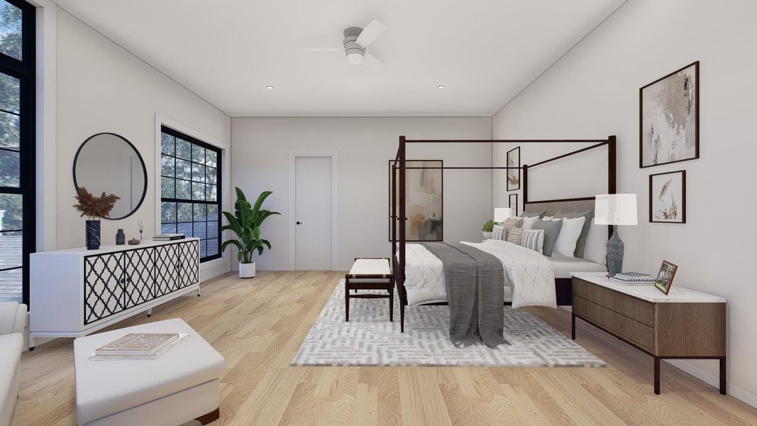 Primary Bedroom These are Pre-Build Renderings, the home will vary from this photo.