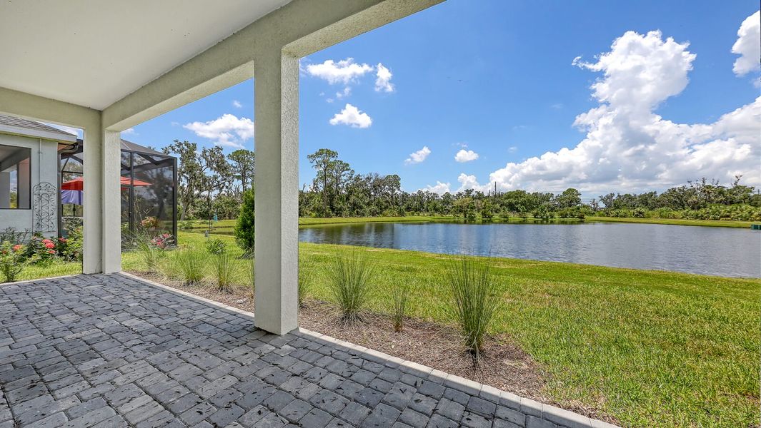 Exterior details and patio area of a home in Wildleaf at North River Ranch, Parrish (Image 3).