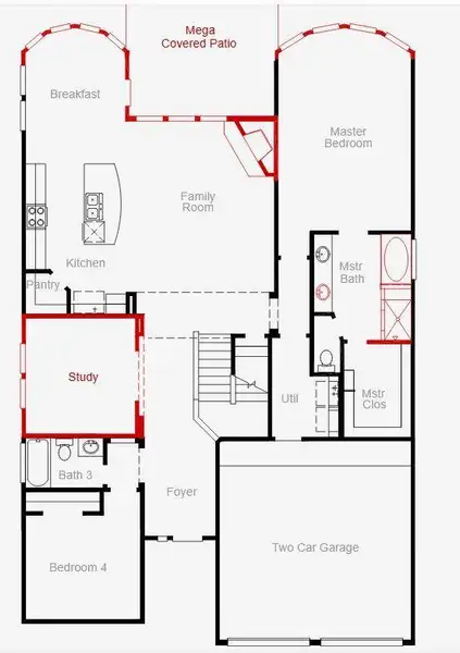 2D floor plan layout of this home in Candela, Richmond, TX (Image 3).