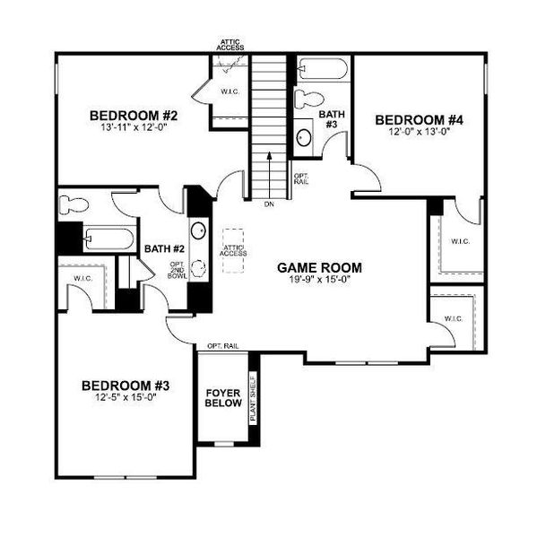 2D floor plan layout of this home in Edgewood, Leander, TX (Image 4).