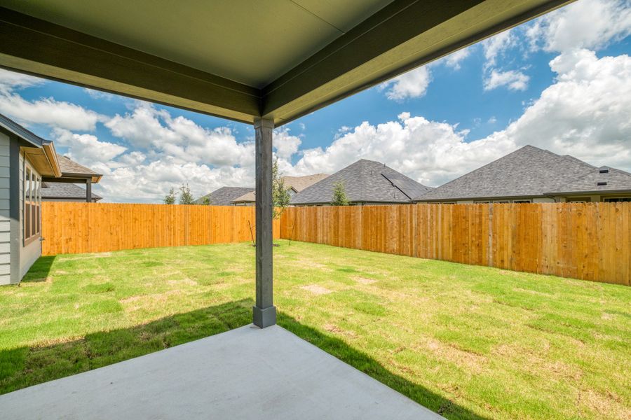 Exterior details and patio area of a home in Prairie Winds, Hutto (Image 3).