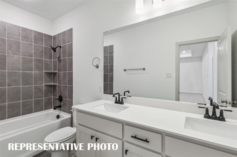 Friends and family will appreciate having their own space in this thoughtfully designed guest bath.  REPRESENTATIVE PHOTO