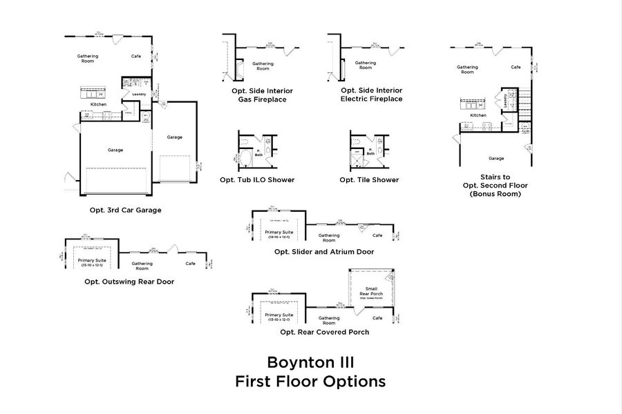 2D floor plan layout for the Boynton III by DRB Homes in Bluffs at Sun Colony, Longs, SC (Image 4).