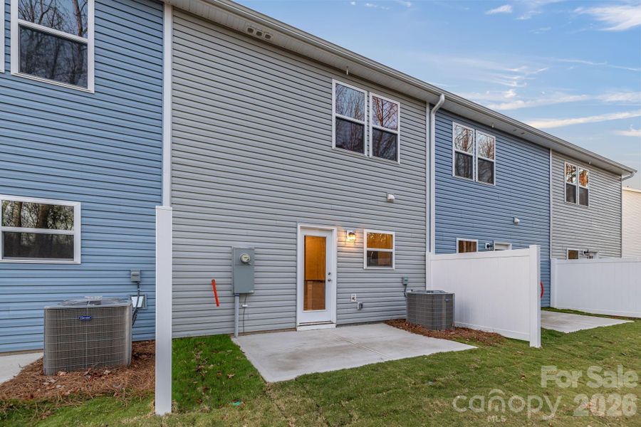 Exterior details and patio area of a home in Townes at Ribbon Walk, Charlotte (Image 3).