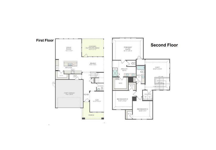 2D floor plan layout for the Laurel by Tri Pointe Homes in Landmark, Denton, TX (Image 3). 2D floor plan layout for the Laurel by Tri Pointe Homes in Landmark, Denton, TX (Image 3).