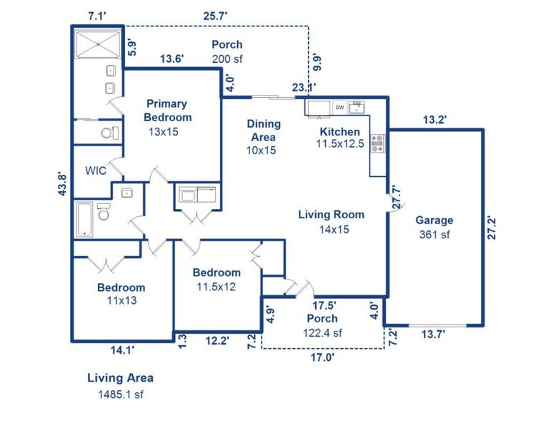 2D floor plan layout of this home in , Summerville, SC (Image 3).