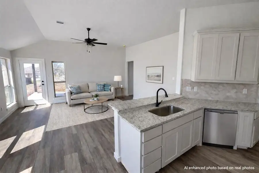 Furnished interior view inside a new home in Pitcock Addition, Graham (Image 4).