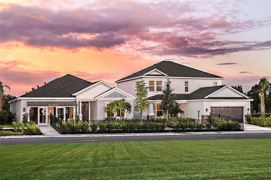 Front exterior of a new home in Tiburon, Nokomis, FL, highlighting curb appeal (Image 20).