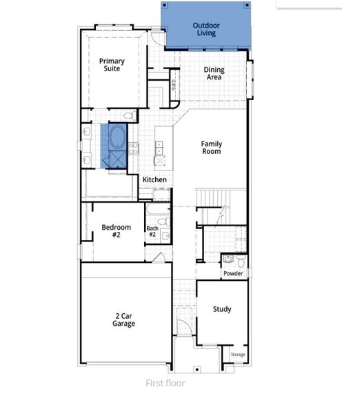 2D floor plan layout of this home in Sandbrock Ranch: 45ft. lots, Aubrey, TX (Image 10). 2D floor plan layout of this home in Sandbrock Ranch: 45ft. lots, Aubrey, TX (Image 10).