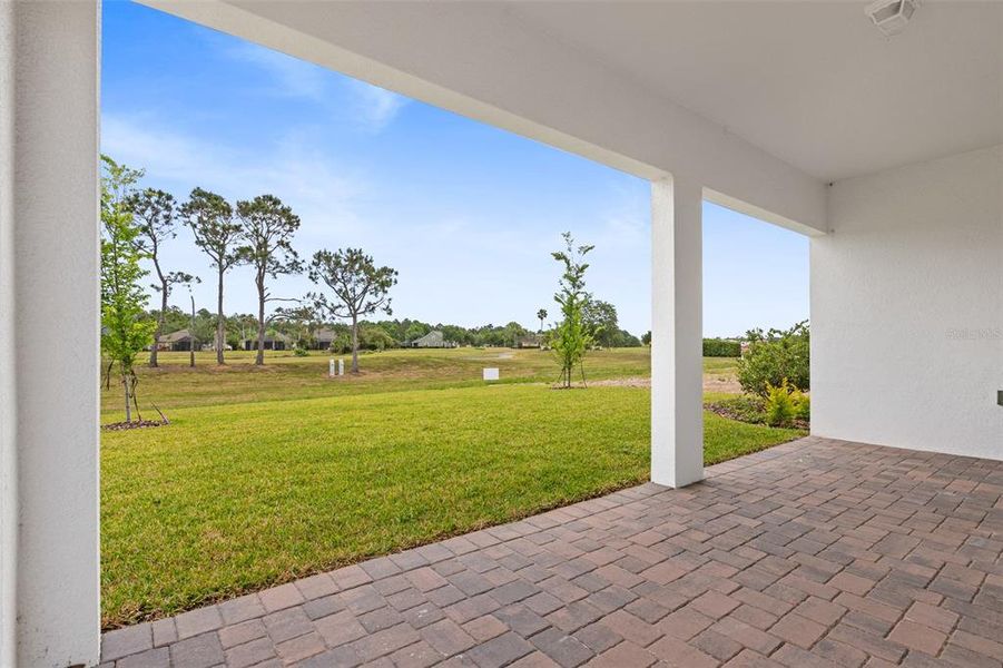 Exterior details and patio area of a home in Gray Hawk at Hole Two, Daytona Beach (Image 38). Exterior details and patio area of a home in Gray Hawk at Hole Two, Daytona Beach (Image 38).