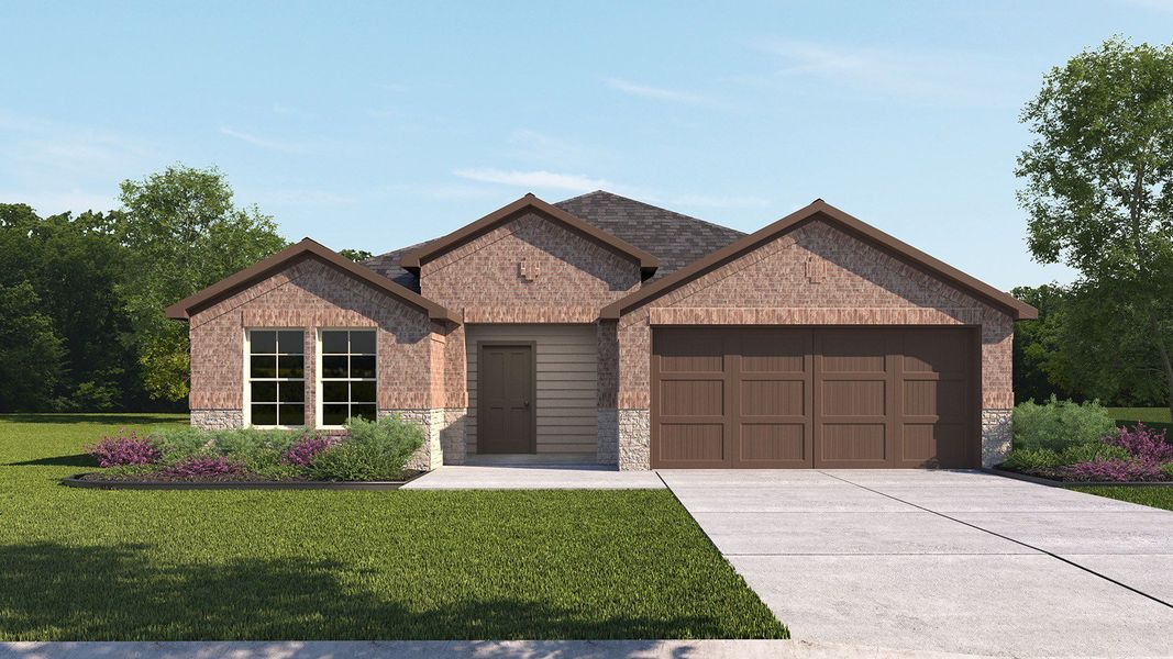 Representative exterior photo of a completed home built from the Denton by D.R. Horton in Windemere, Beaumont, TX (Image 2). Representative exterior photo of a completed home built from the Denton by D.R. Horton in Windemere, Beaumont, TX (Image 2).