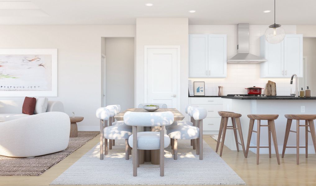 Dining area adjacent to great room and kitchen perfect for entertaining