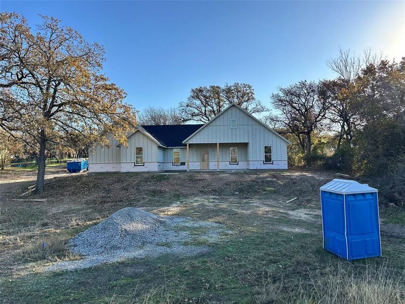 View of front of property featuring covered porch