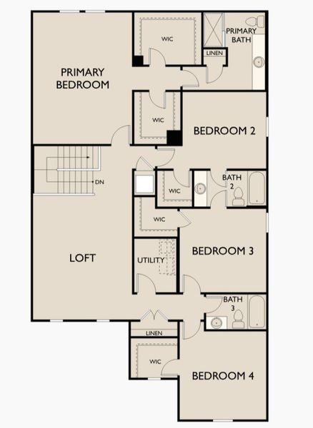 2D floor plan layout for the Eclipse by Starlight Homes in Skyline Village, San Tan Valley, AZ (Image 3).