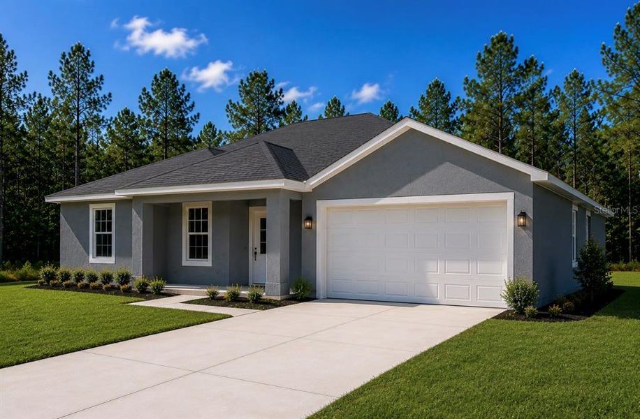 Front exterior of a new home in , Weeki Wachee, FL, highlighting curb appeal (Image 7).