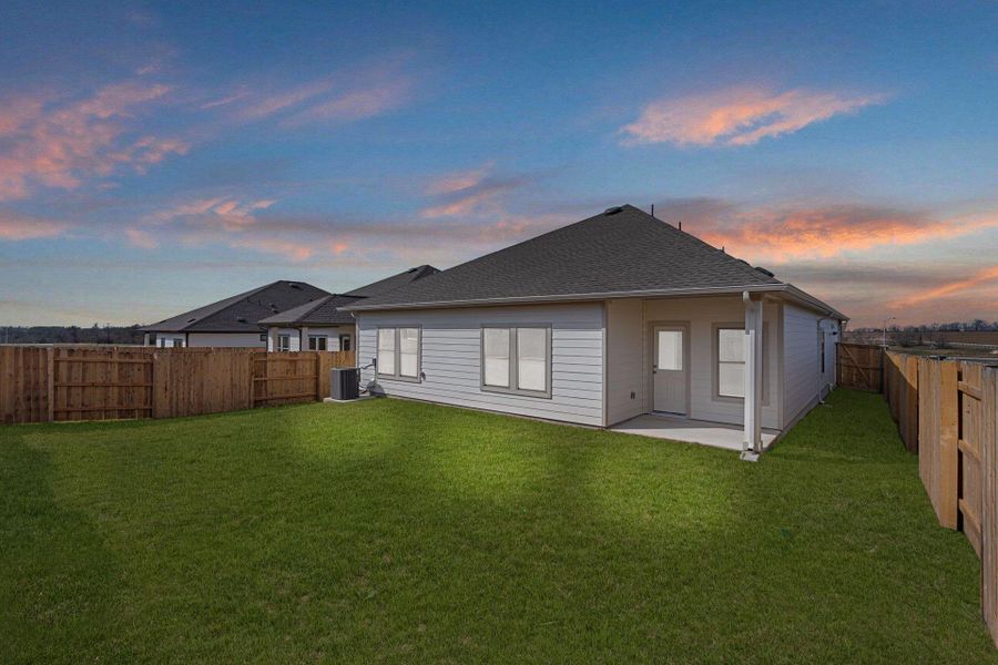 Rear of Home and Private Backyard