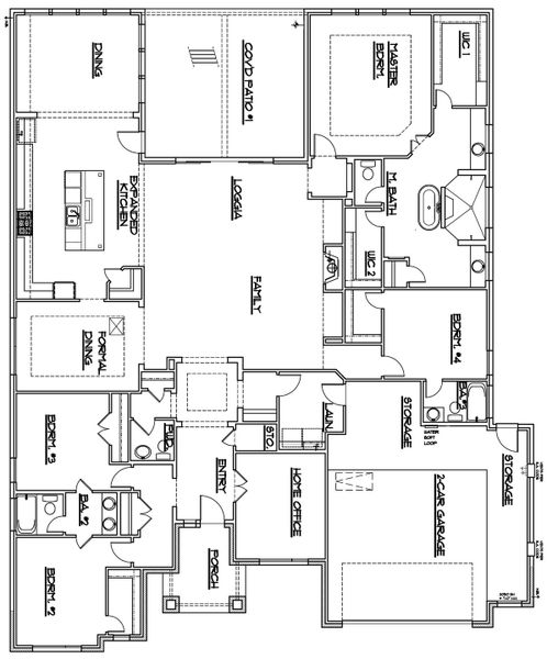 2D floor plan layout of this home in Santa Rita Ranch, Georgetown, TX (Image 3).