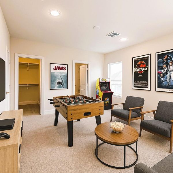 3rd Floor -Bedroom 4 has it's own bathroom - would also make for a great game room or private study.  (picture was virtually staged)