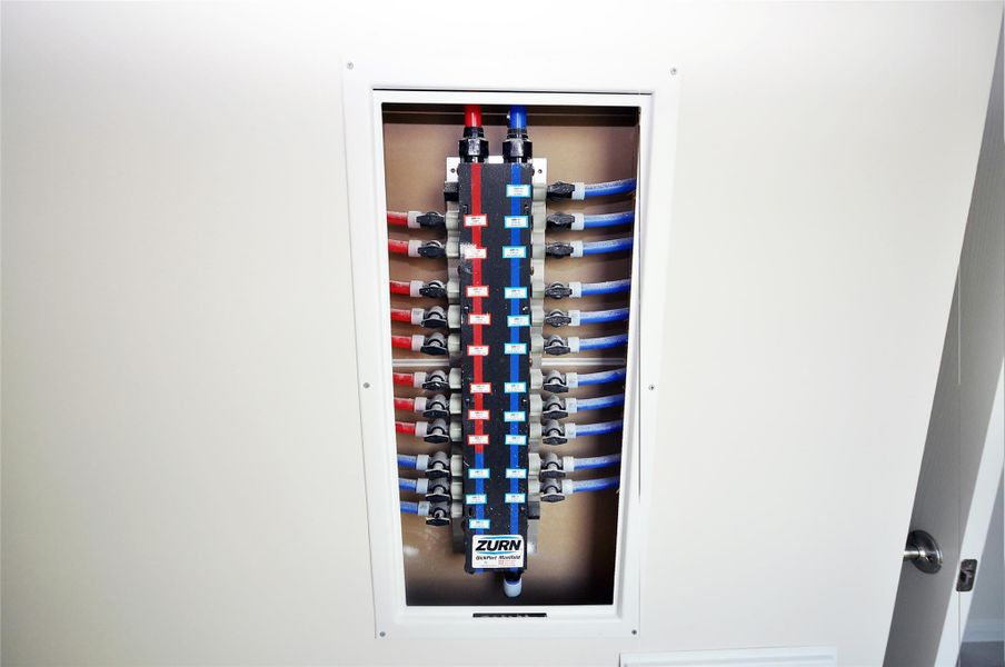 Pex piping and a manifold water distribution system, great plumbing innovation.