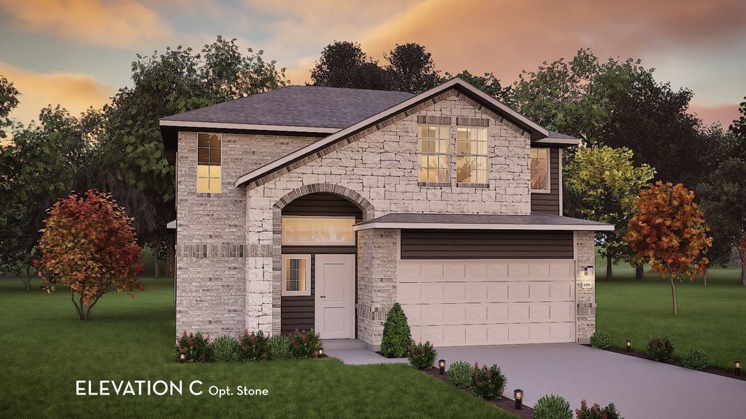 Representative exterior photo of a completed home built from the Lavaca by CastleRock Communities in Sierra Vista, Rosharon, TX (Image 2). Representative exterior photo of a completed home built from the Lavaca by CastleRock Communities in Sierra Vista, Rosharon, TX (Image 2).