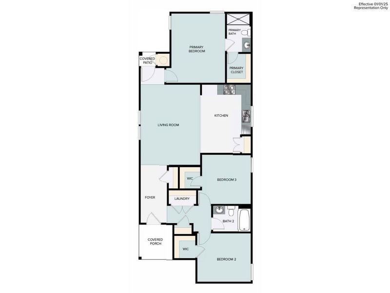 2D floor plan layout of this home in Harvest Ridge, Elgin, TX (Image 5).