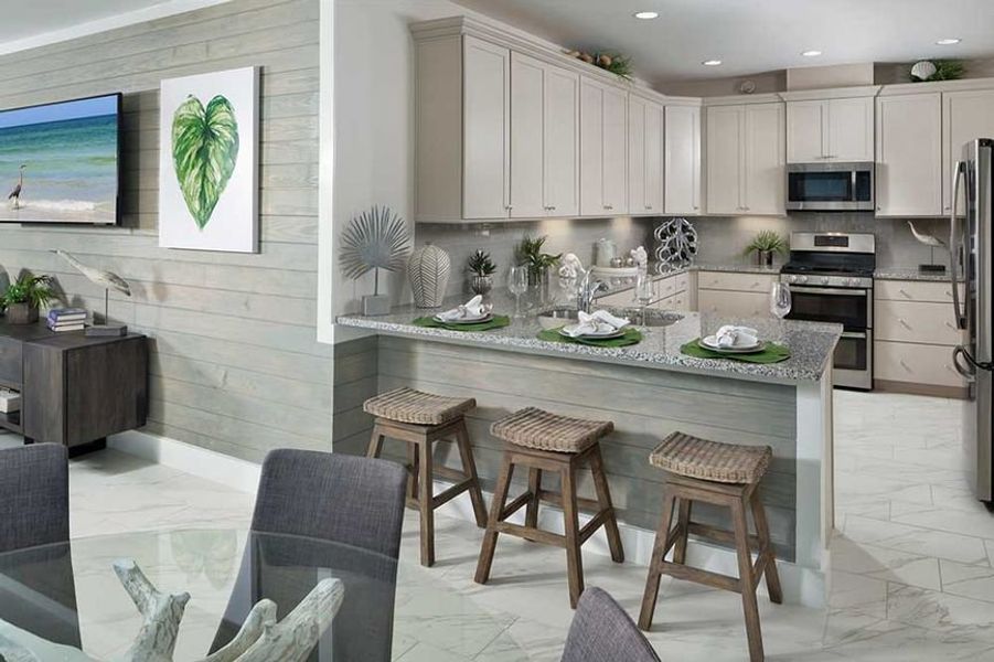 Representative furnished interior of a home built from the Jamaica by Minto Communities in Latitude Margaritaville Hilton Head, Hardeeville (Image 5).