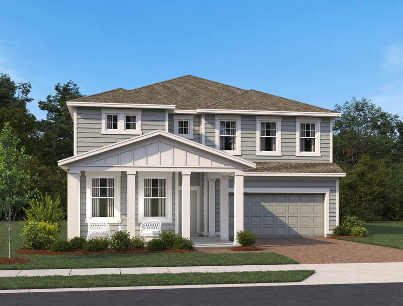 Representative exterior photo of a completed home built from the Duval II by Ashton Woods in Ardisia Park, New Smyrna Beach, FL (Image 24).