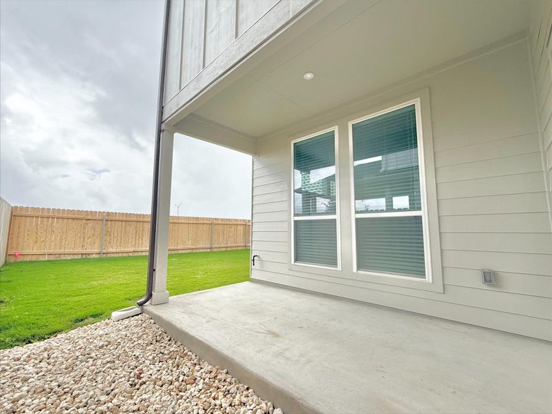 Exterior details and patio area of a home in Porter Country, Buda (Image 3). Exterior details and patio area of a home in Porter Country, Buda (Image 3).
