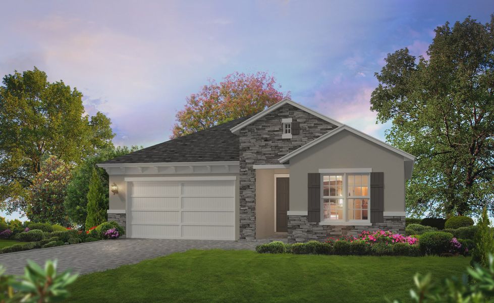 Representative exterior photo of a completed home built from the Avery by ICI Homes in Woodhaven, Port Orange, FL (Image 4).