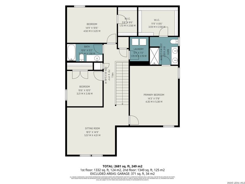 2D floor plan layout of this home in Lily Springs, Seguin, TX (Image 5).