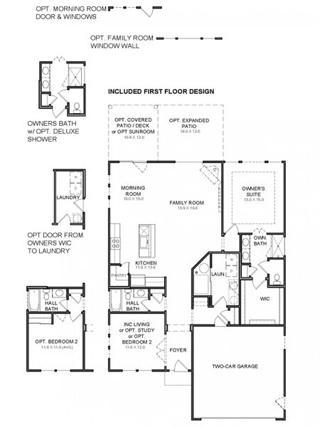 2D floor plan layout for the Edenton by Fischer Homes in Salt Grass at Ward Creek, Panama City Beach, FL (Image 3).