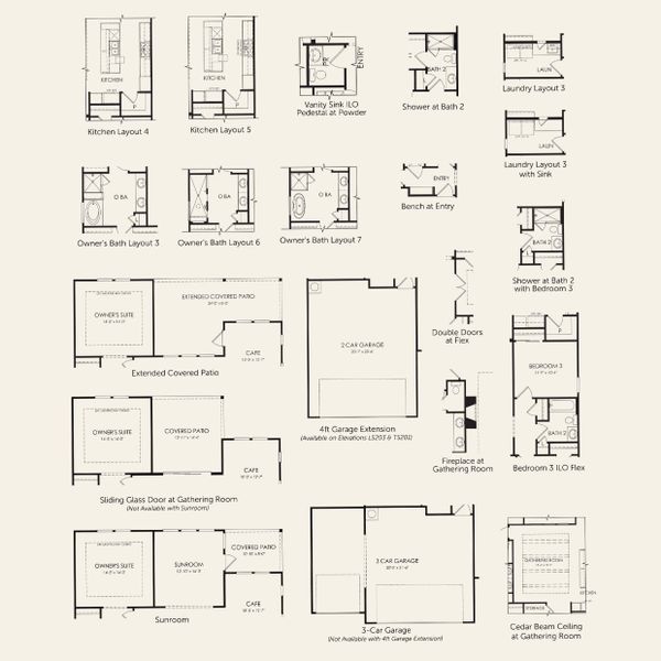 2D floor plan layout for the Prestige by Del Webb in Sun City Texas, Georgetown, TX (Image 4).