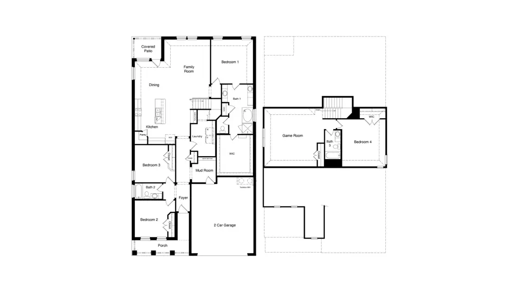 2D floor plan layout of this home in Treeline, Justin, TX (Image 2).