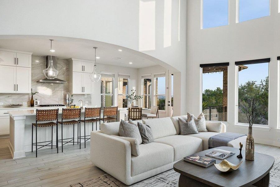 Furnished interior view inside a new home in Sweetwater - 60', Austin (Image 7).