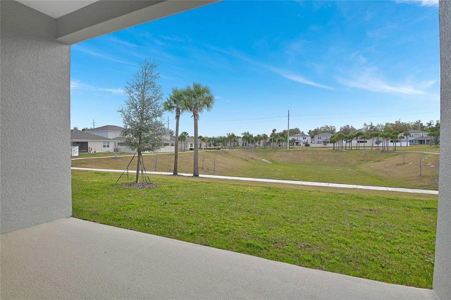 Exterior details and patio area of a home in Seasons at Grandview Gardens, Deland (Image 3).