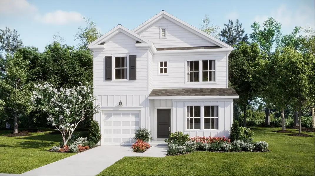 Front exterior of a new home in Wood Stork Landing, Ocean Isle Beach, NC, highlighting curb appeal (Image 1). Front exterior of a new home in Wood Stork Landing, Ocean Isle Beach, NC, highlighting curb appeal (Image 1).