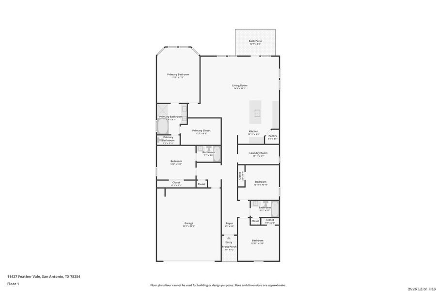 2D floor plan layout of this home in Sagebrooke - Classic Series, San Antonio, TX (Image 5).