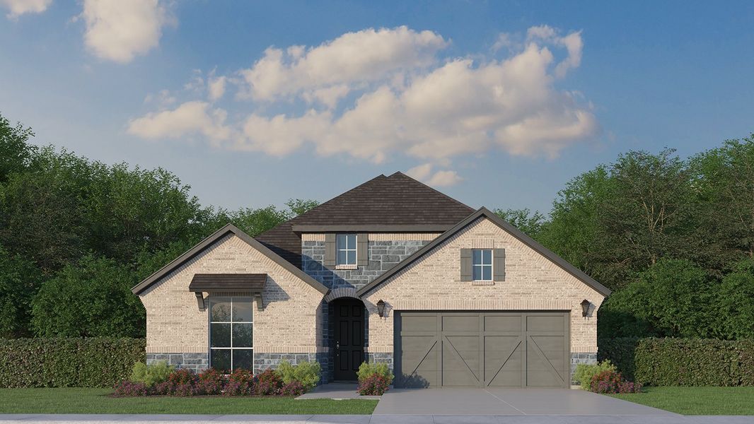 Plan 1523 Elevation B with Stone