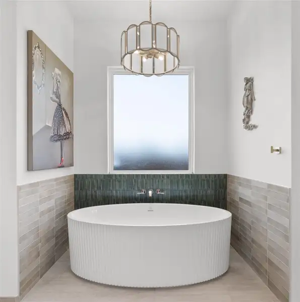 free standing tub/walk-in shower, separate vanities and gorgeous white and gold accented cabinets and fixtures. free standing tub/walk-in shower, separate vanities and gorgeous white and gold accented cabinets and fixtures.