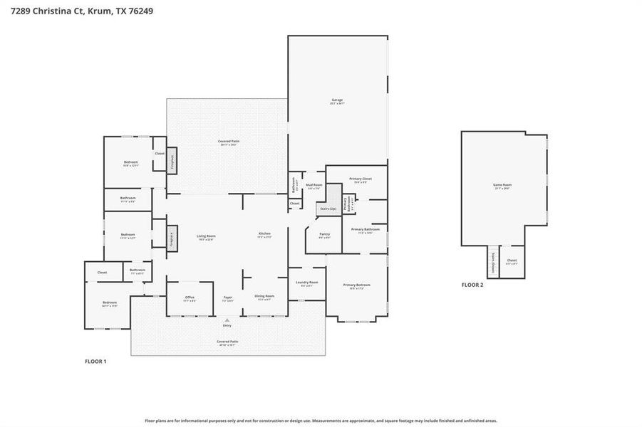 2D floor plan layout of this home in , Krum, TX (Image 3). 2D floor plan layout of this home in , Krum, TX (Image 3).