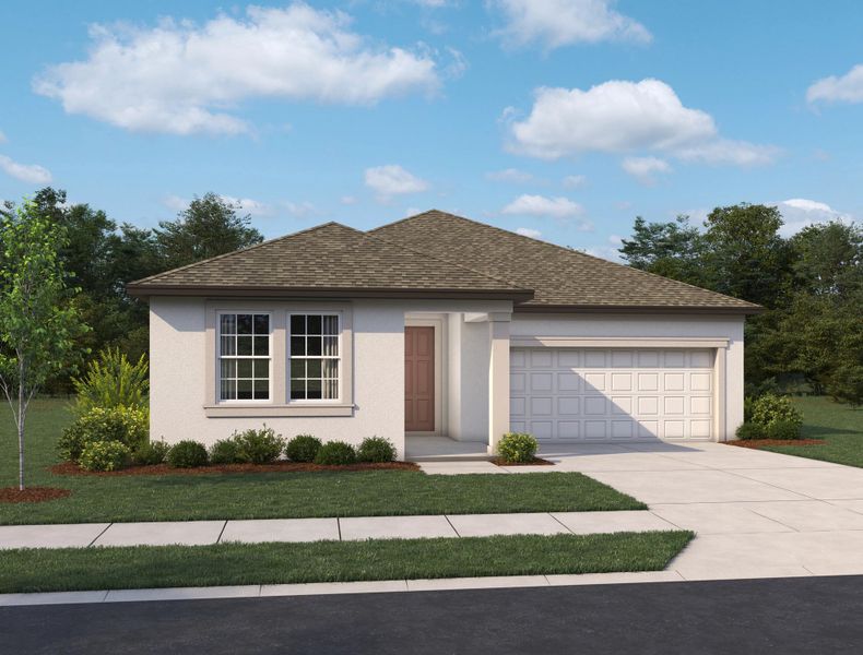 Representative exterior photo of a completed home built from the Brickell by Ashton Woods in Oakfield Trails Traditional, Parrish, FL (Image 1).