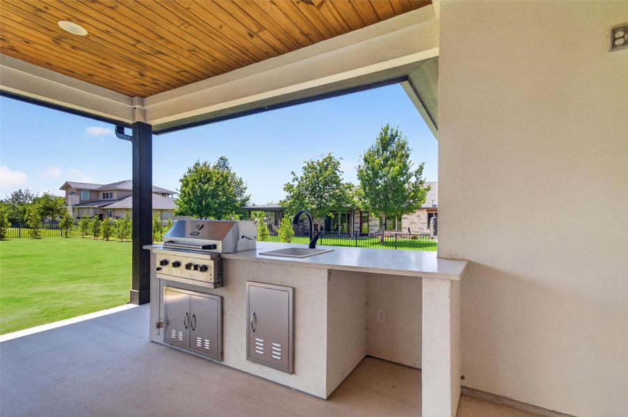 Exterior details and patio area of a home in , Kingsland (Image 4).