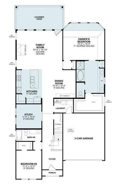 2D floor plan layout of this home in Aster Park, McKinney, TX (Image 3).