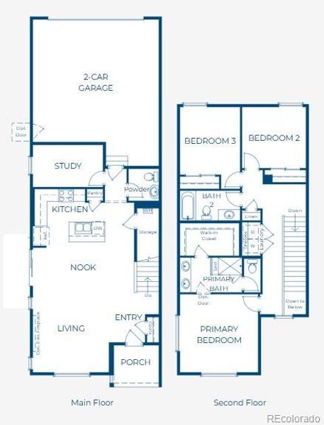 2D floor plan layout of this home in The Garden Collection at Windler, Aurora, CO (Image 2). 2D floor plan layout of this home in The Garden Collection at Windler, Aurora, CO (Image 2).