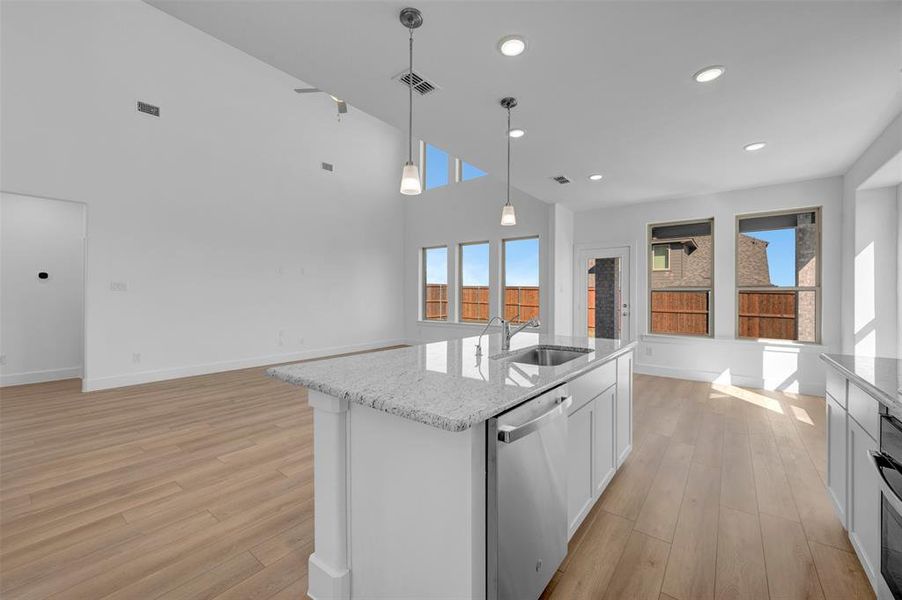 Furnished interior view inside a new home in Lily Creek at Sutton Fields, Aubrey (Image 5). Furnished interior view inside a new home in Lily Creek at Sutton Fields, Aubrey (Image 5).