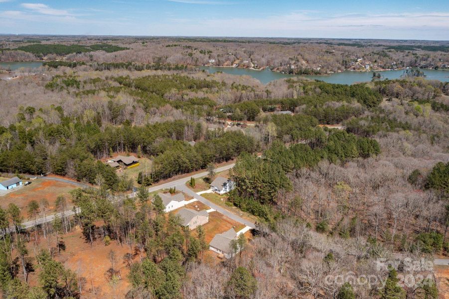 Aerial view of neighborhood