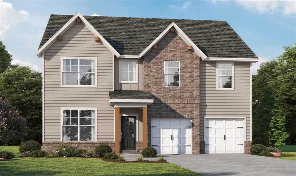 Front exterior of a home in the The Fairways at Mirror Lake community, located in Villa Rica, GA (Image 7).