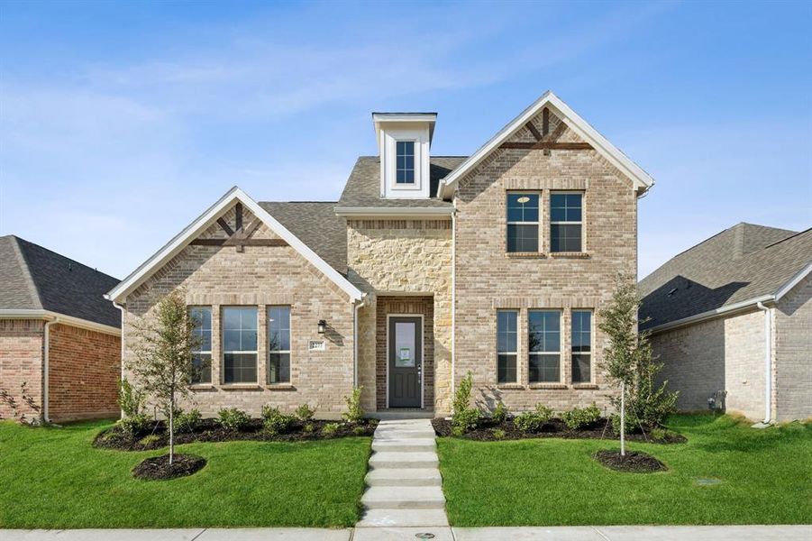 View of front of house with a front lawn