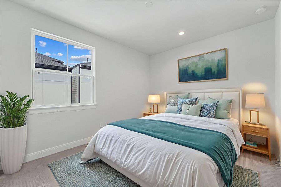 Furnished interior view inside a new home in The Corner At Buffalo Pointe, Houston (Image 8).